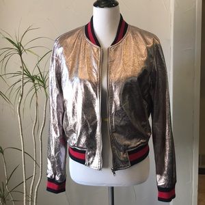Metallic Bomber Jacket